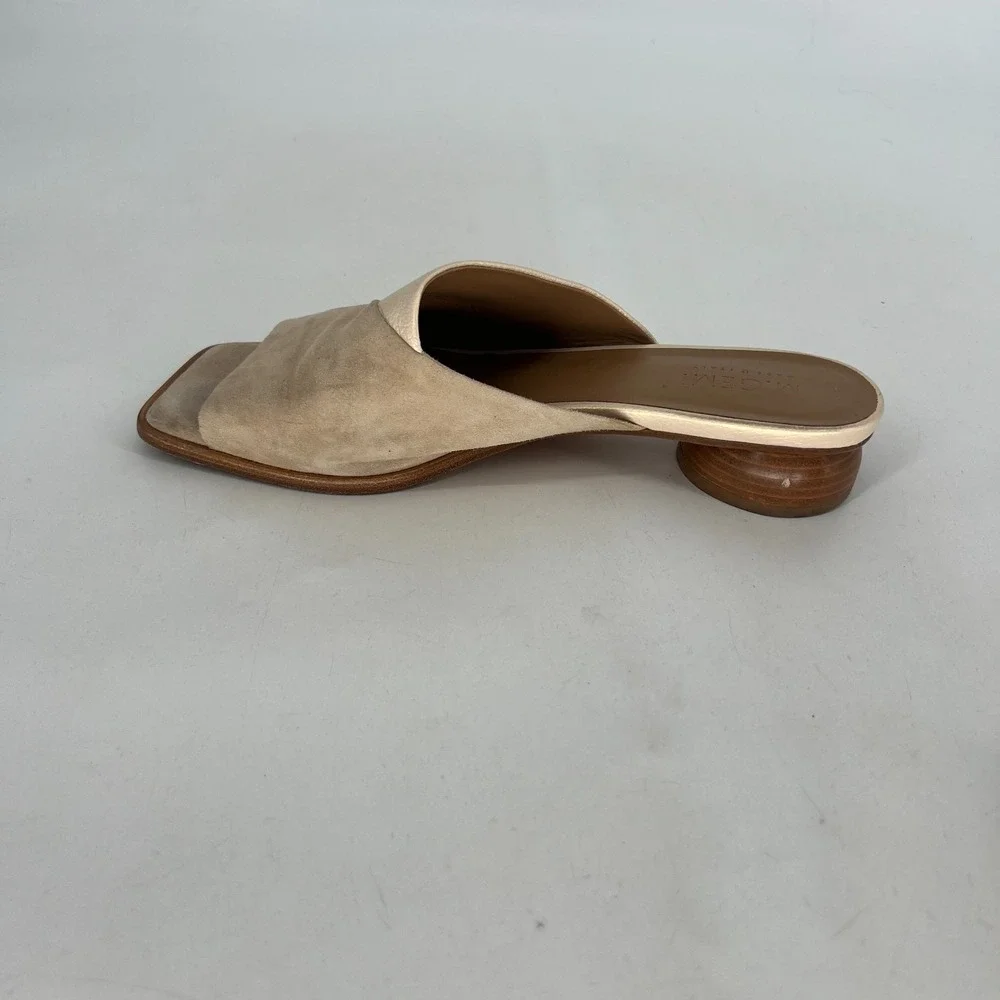 M‎ Gemi Sandal Womens 8.5 / IT 39 Leather Neutral Slides Slip On Classic Simple